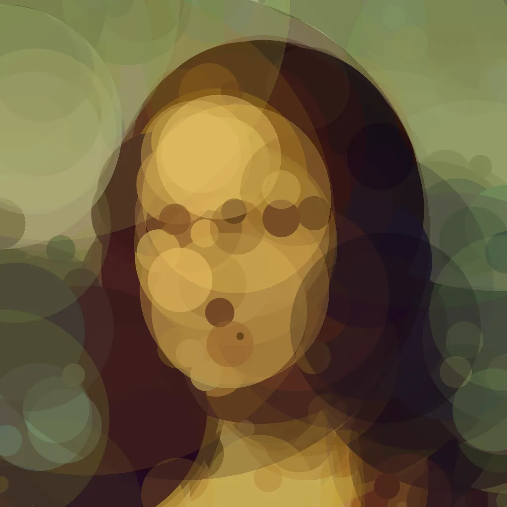 Mona Lisa Drawn With Circles